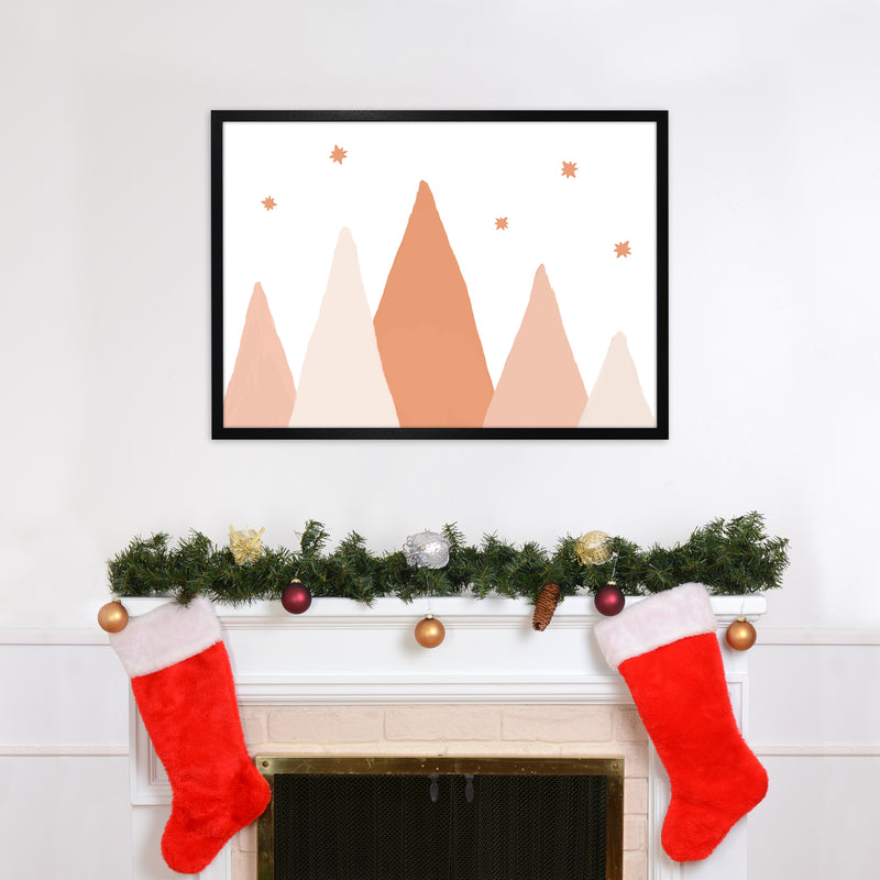 Blush Mountains Christmas Art Print by Orara Studio A1 White Frame