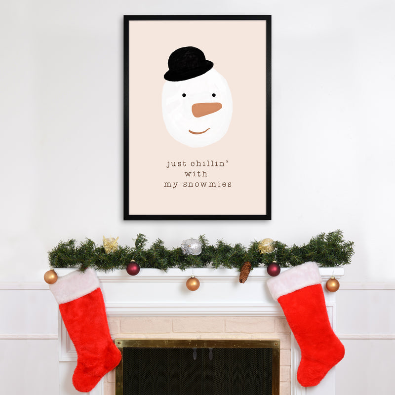 Chilling With My Snowmies Christmas Art Print by Orara Studio A1 White Frame