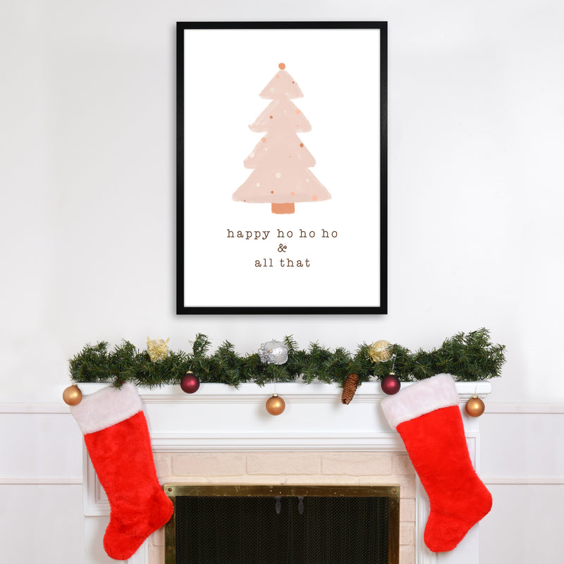Happy Ho Ho Ho Christmas Art Print by Orara Studio A1 White Frame