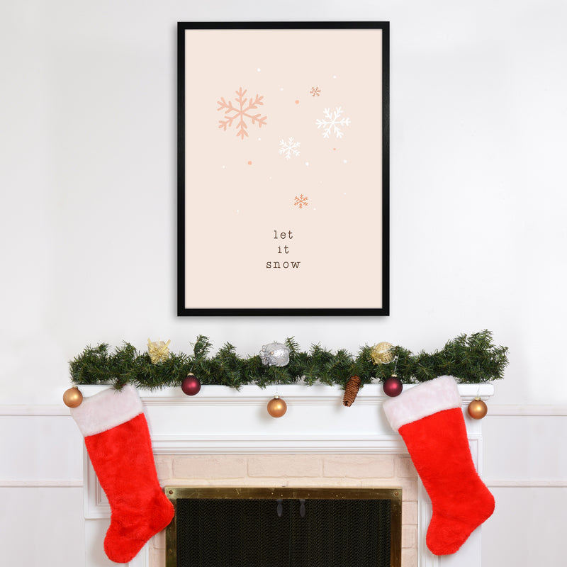 Let It Snow Christmas Art Print by Orara Studio A1 White Frame