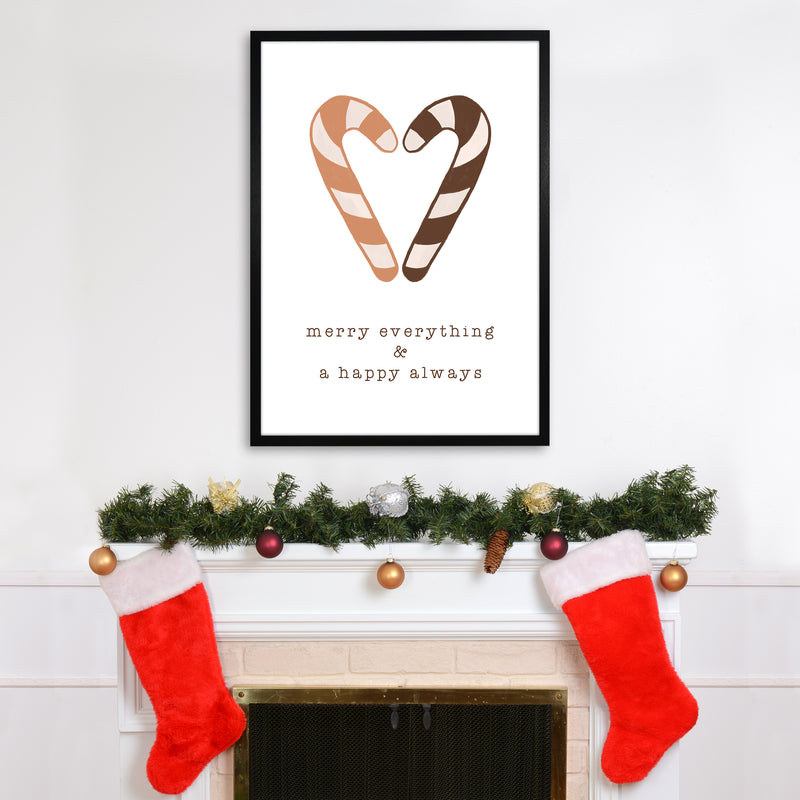 Merry Everything & A Happy Always Christmas Art Print by Orara Studio A1 White Frame
