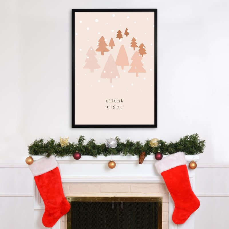 Silent Night Christmas Art Print by Orara Studio A1 White Frame