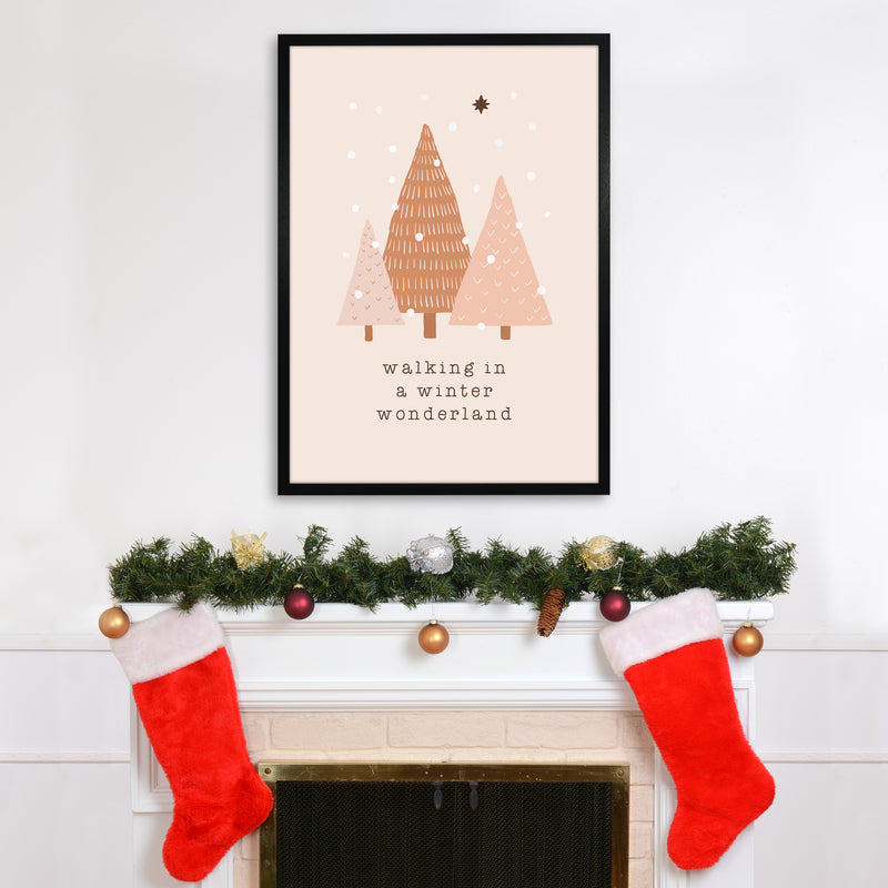 Walking In A Winter Wonderdland Christmas Art Print by Orara Studio A1 White Frame