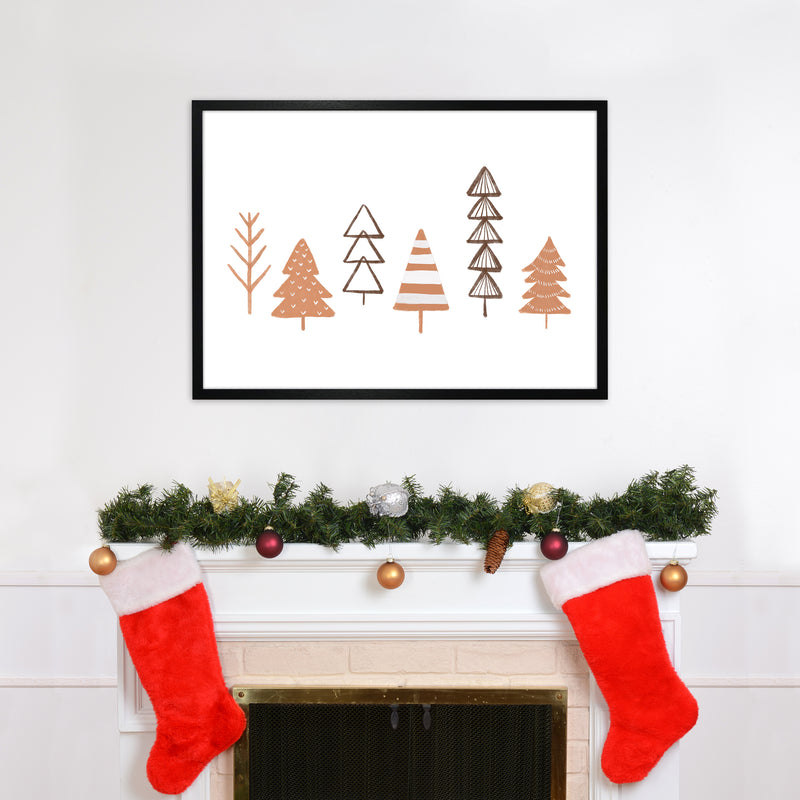Winter Trees Illustration Christmas Art Print by Orara Studio A1 White Frame