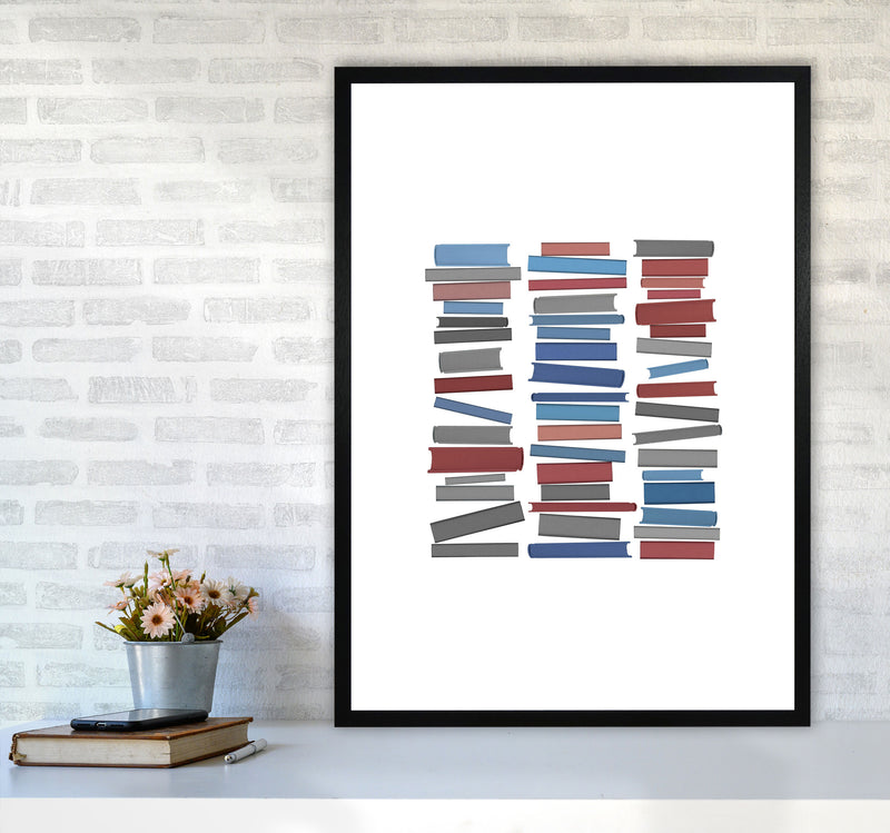 Books Colourful Abstract Art Print by Orara Studio A1 White Frame