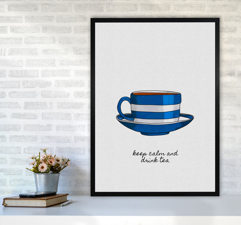 Keep Calm & Drink Tea Quote Art Print by Orara Studio A1 White Frame