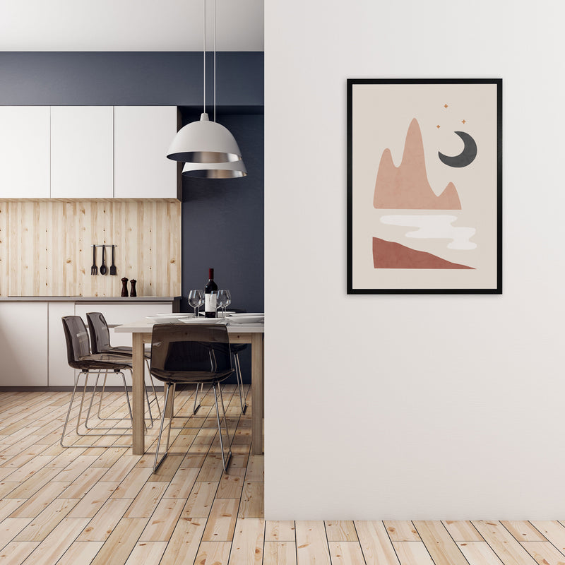 Landscape & Moon Art Print by Orara Studio A1 White Frame
