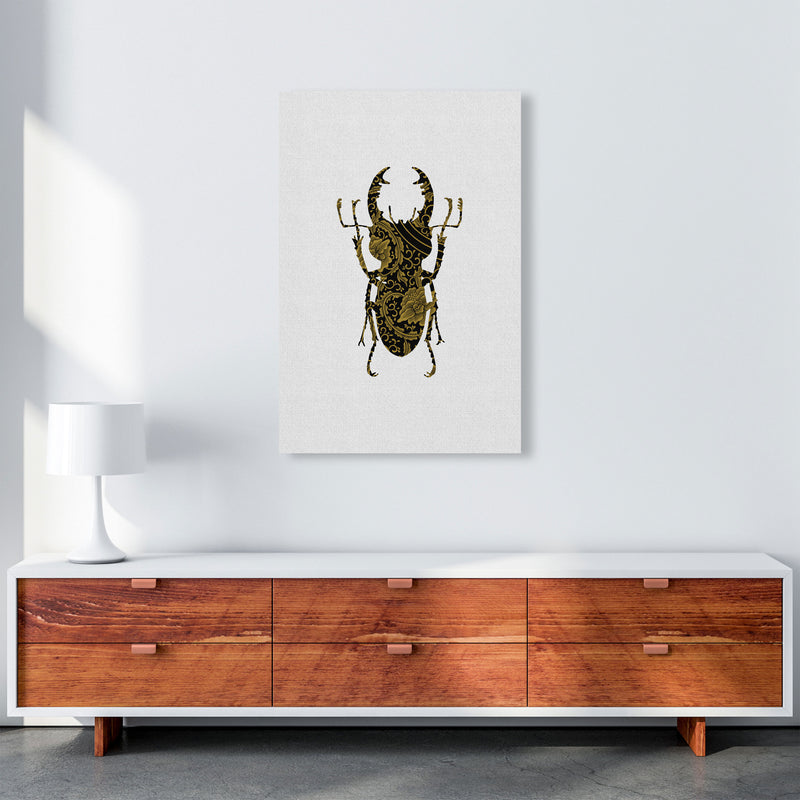 Black And Gold Beetle II Print By Orara Studio Animal Art Print A1 Canvas