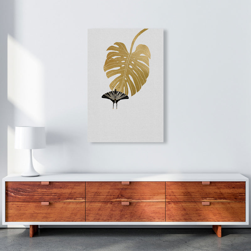 Butterfly & Monstera Leaf Print By Orara Studio A1 Canvas