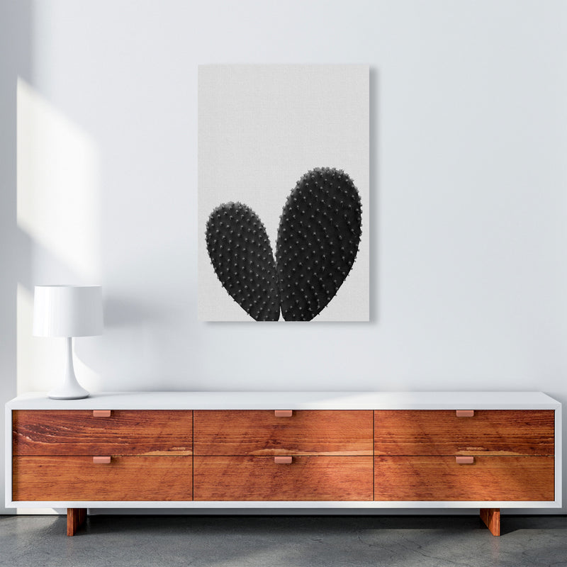 Heart Cactus Black & White Print By Orara Studio A1 Canvas