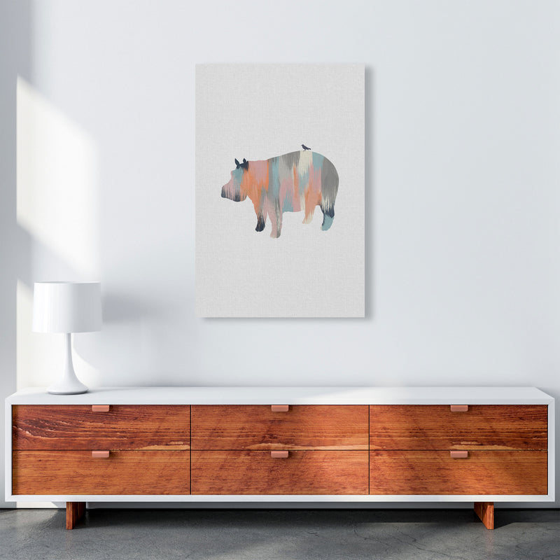 Pastel Hippo Print By Orara Studio Animal Art Print A1 Canvas