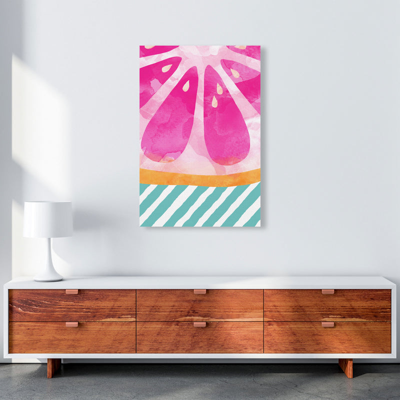 Pink Grapefruit Abstract Print By Orara Studio, Framed Kitchen Wall Art A1 Canvas