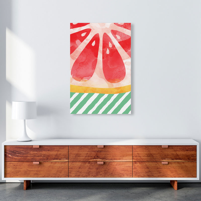 Red Grapefruit Abstract Print By Orara Studio, Framed Kitchen Wall Art A1 Canvas