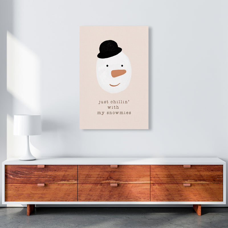 Chilling With My Snowmies Christmas Art Print by Orara Studio A1 Canvas