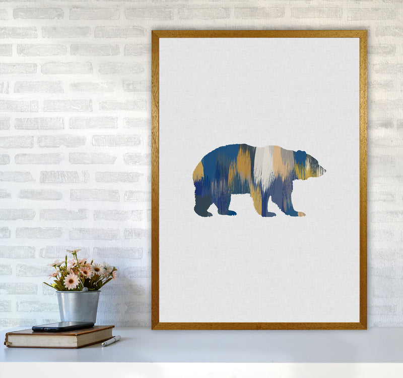 Bear Blue & Yellow Animal Art Print By Orara Studio Animal Art Print A1 Print Only