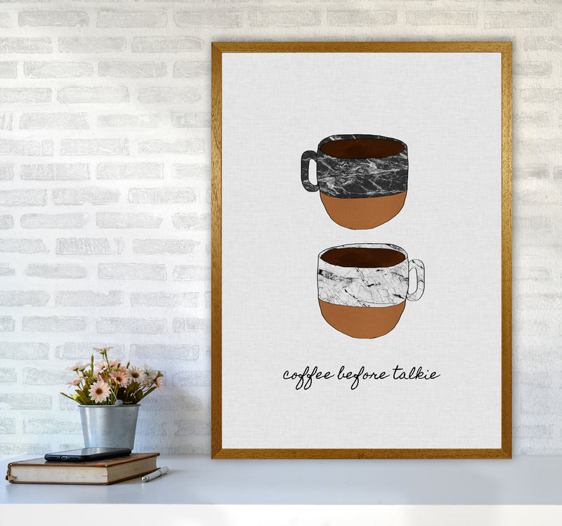 Coffee Before Talkie Print By Orara Studio, Framed Kitchen Wall Art A1 Print Only