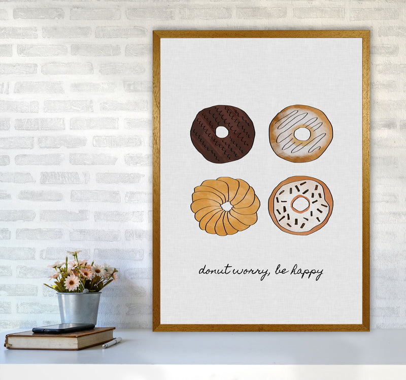 Donut Worry Print By Orara Studio, Framed Kitchen Wall Art A1 Print Only