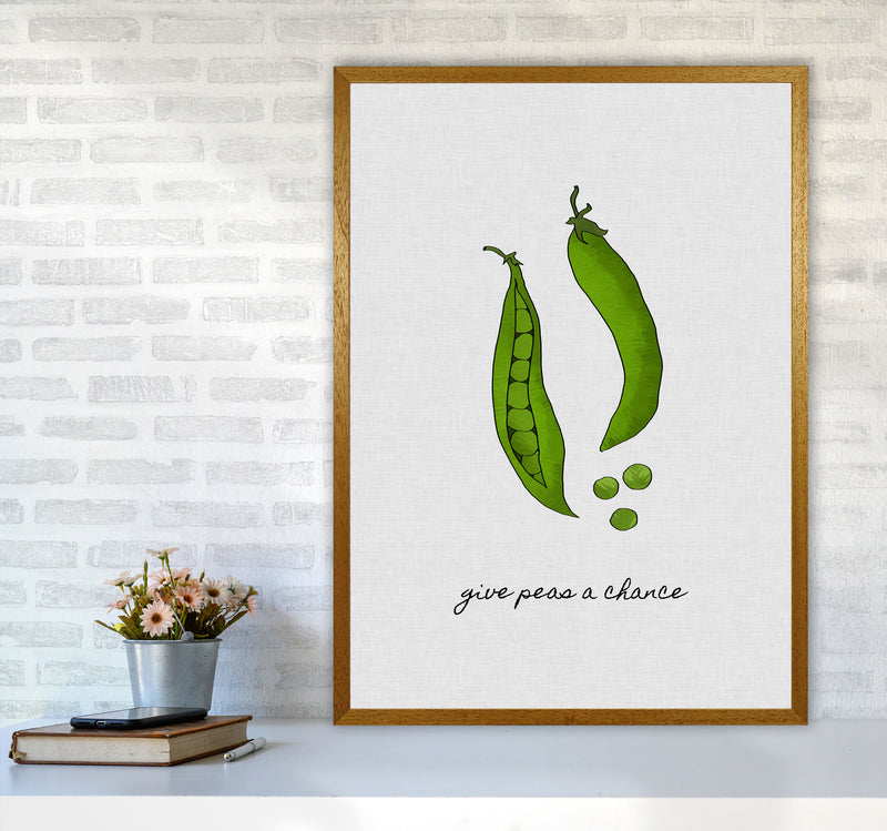 Give Peas A Chance Print By Orara Studio, Framed Kitchen Wall Art A1 Print Only