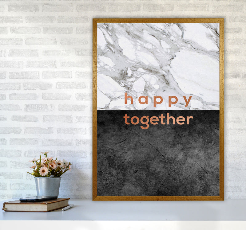 Happy Together Copper Quote Print By Orara Studio A1 Print Only