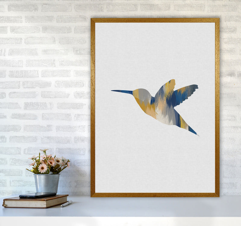 Hummingbird Blue & Yellow I Print By Orara Studio Animal Art Print A1 Print Only