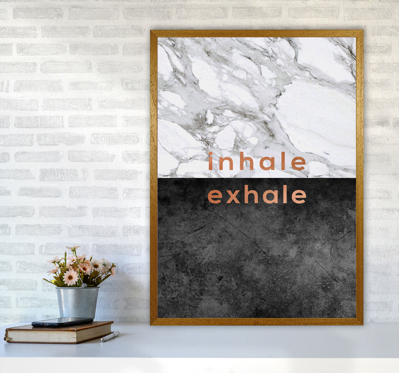 Inhale Exhale Copper Quote Print By Orara Studio A1 Print Only