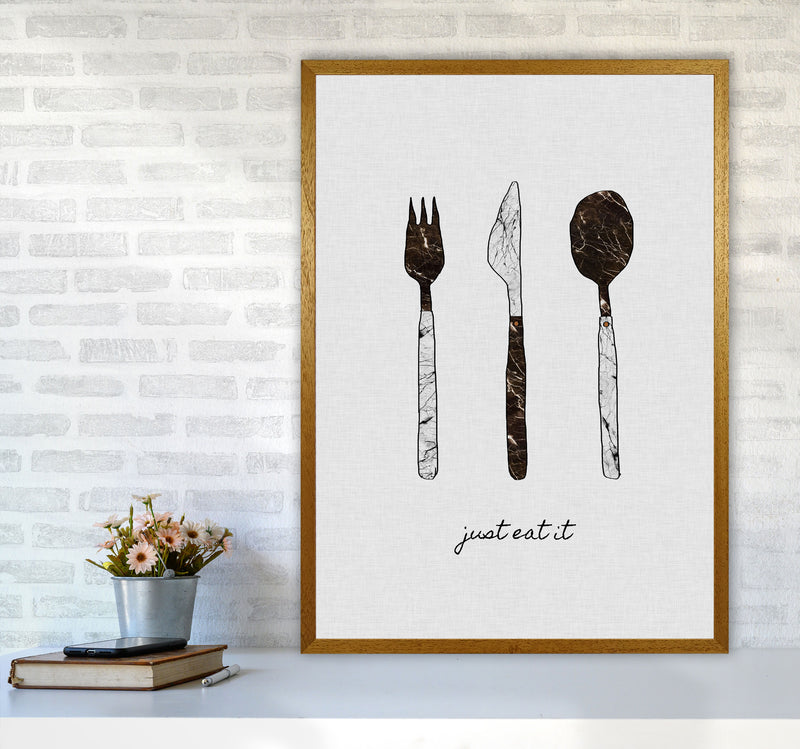 Just Eat It Print By Orara Studio, Framed Kitchen Wall Art A1 Print Only