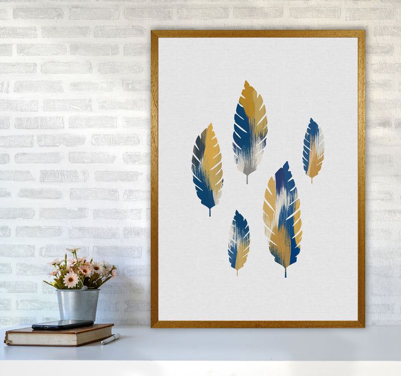 Leaves Blue & Yellow Print By Orara Studio A1 Print Only