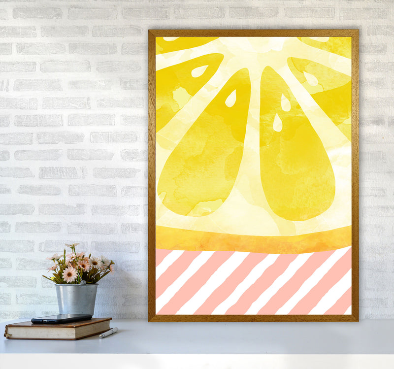 Lemon Abstract Print By Orara Studio, Framed Kitchen Wall Art A1 Print Only