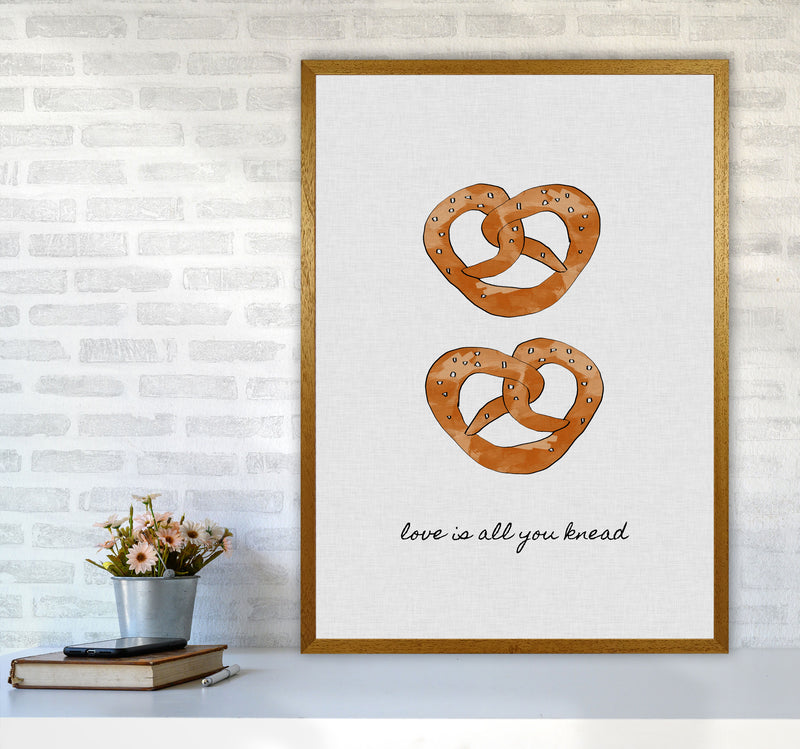 Love Is All You Knead Print By Orara Studio, Framed Kitchen Wall Art A1 Print Only
