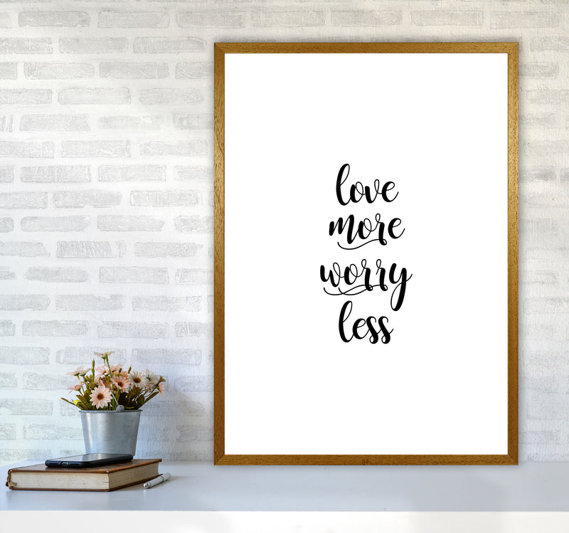 Love More Worry Less Typography Print By Orara Studio A1 Print Only