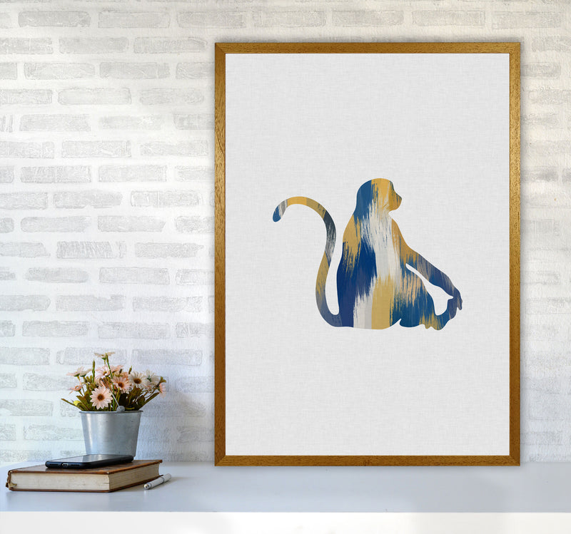 Monkey Blue & Yellow Print By Orara Studio Animal Art Print A1 Print Only