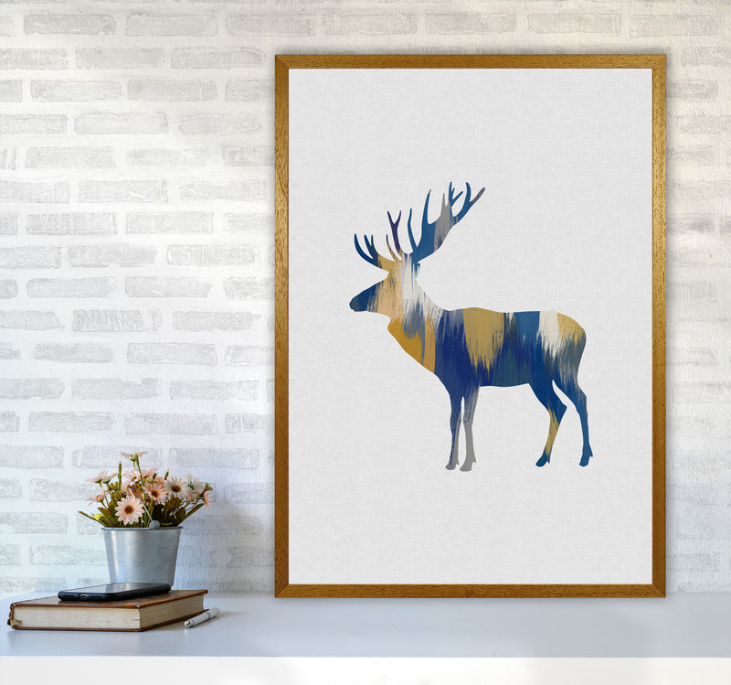 Moose Blue & Yellow Print By Orara Studio Animal Art Print A1 Print Only