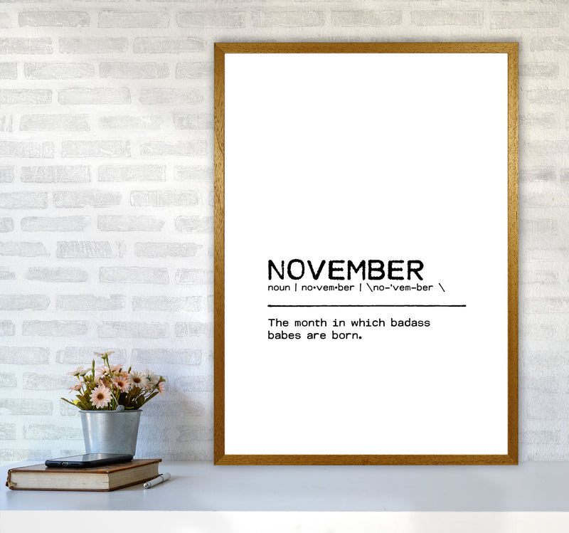 November Badass Definition Quote Print By Orara Studio A1 Print Only
