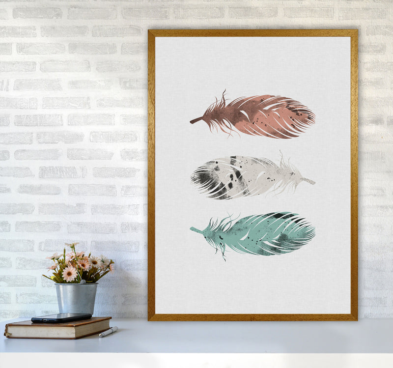 Pastel Feathers Print By Orara Studio, Framed Botanical & Nature Art Print A1 Print Only