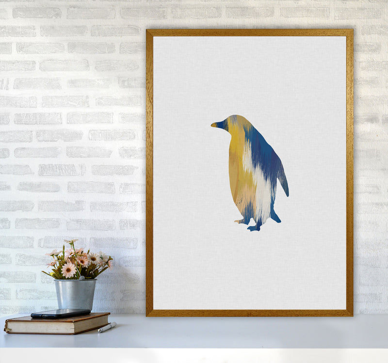 Penguin Blue & Yellow Print By Orara Studio Animal Art Print A1 Print Only