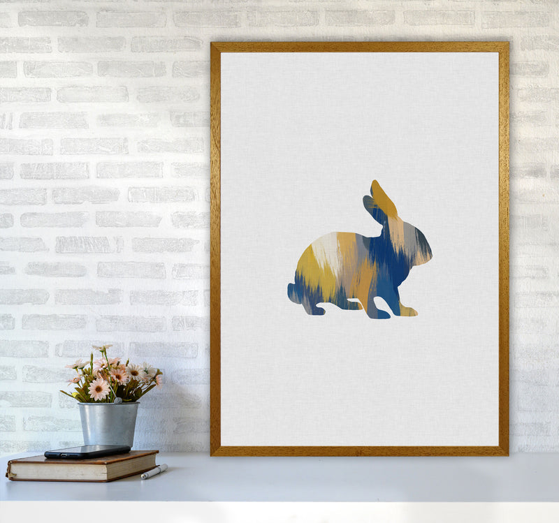 Rabbit Blue & Yellow Print By Orara Studio Animal Art Print A1 Print Only