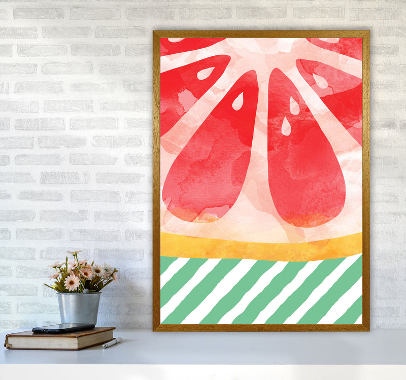 Red Grapefruit Abstract Print By Orara Studio, Framed Kitchen Wall Art A1 Print Only