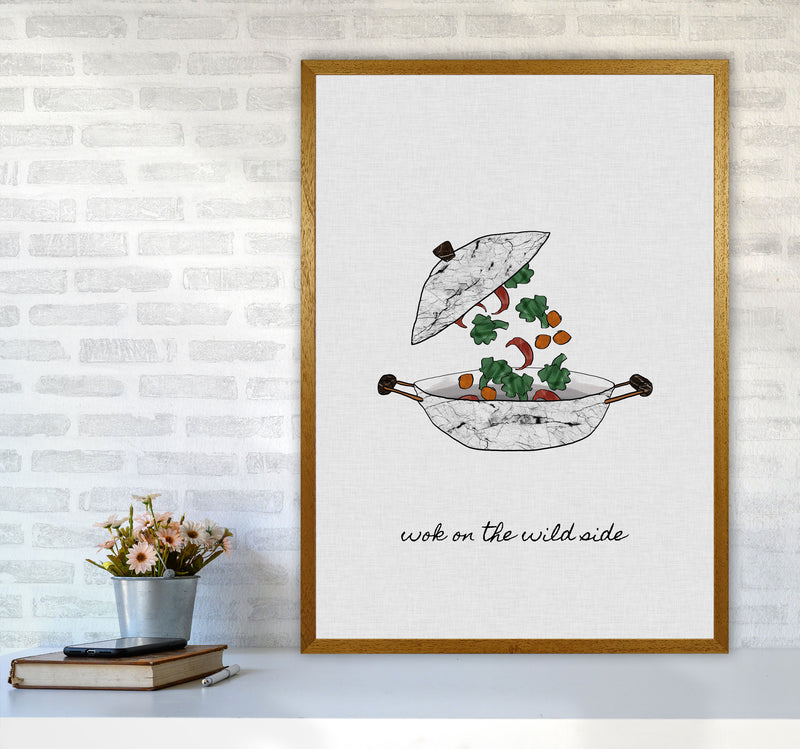Wok On The Wild Side Print By Orara Studio, Framed Kitchen Wall Art A1 Print Only