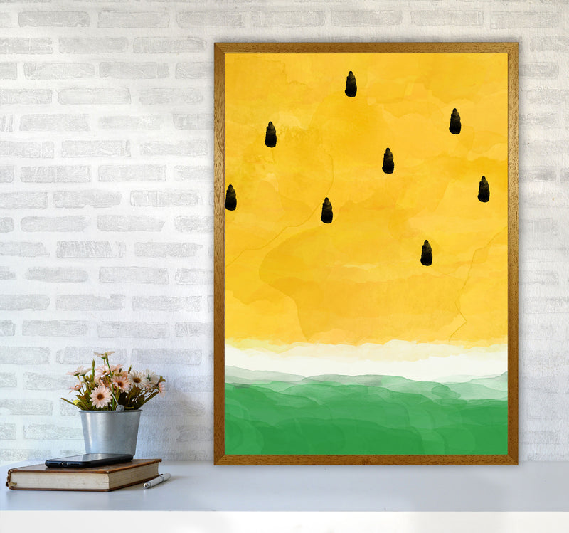 Yellow Watermelon Print By Orara Studio, Framed Kitchen Wall Art A1 Print Only