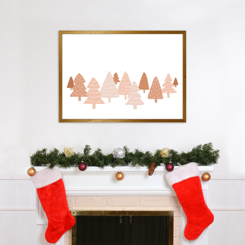 Blush Winter Trees Christmas Art Print by Orara Studio A1 Print Only