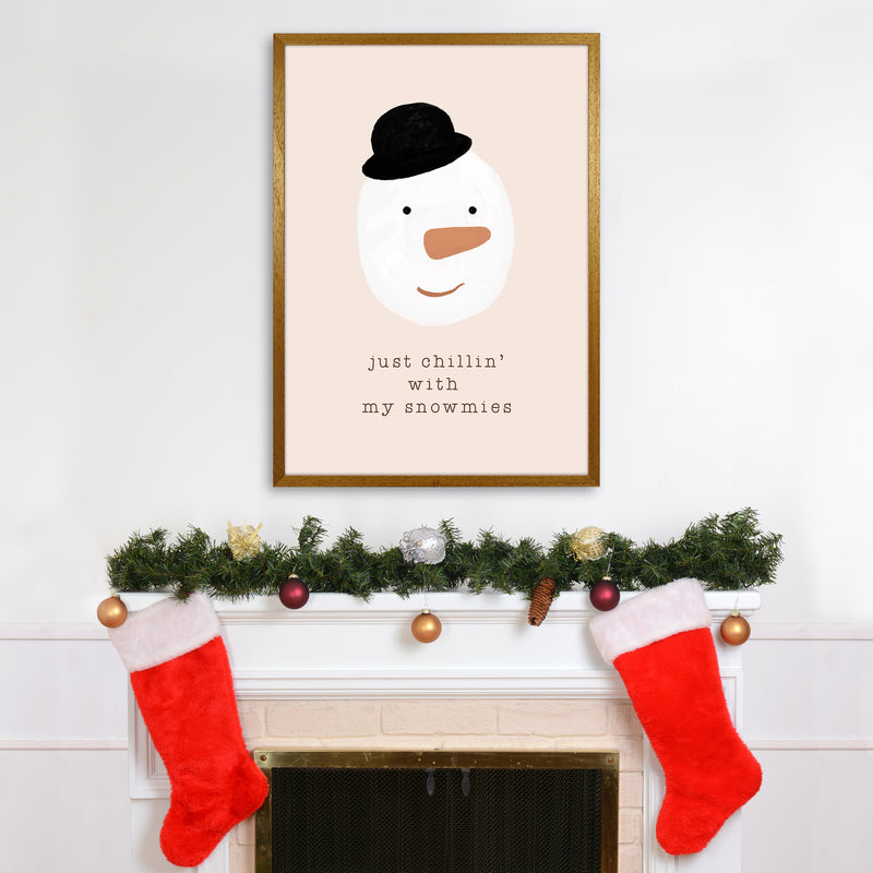 Chilling With My Snowmies Christmas Art Print by Orara Studio A1 Print Only