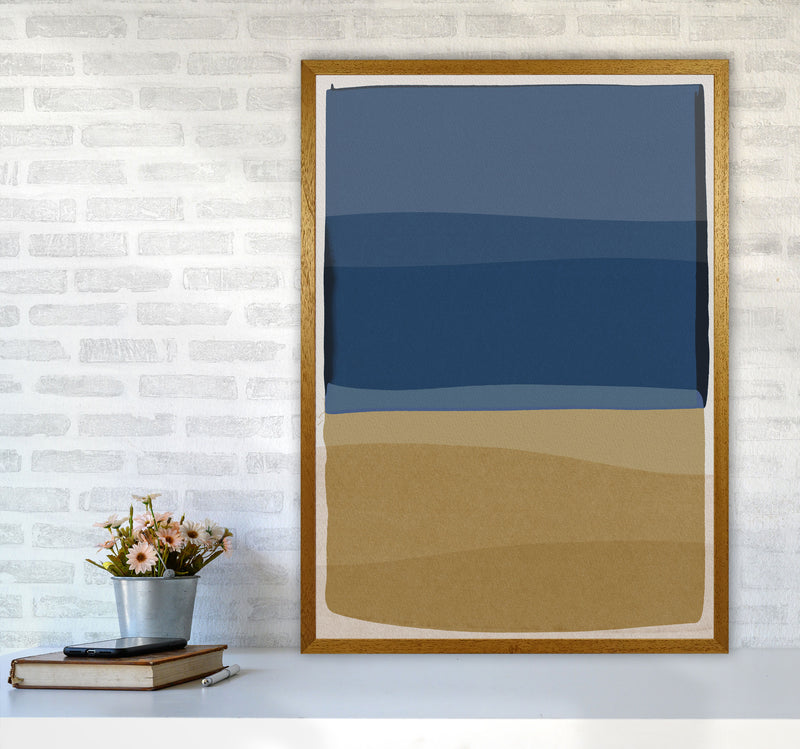 Modern Blue and Brown Abstract Art Print by Orara Studio A1 Print Only