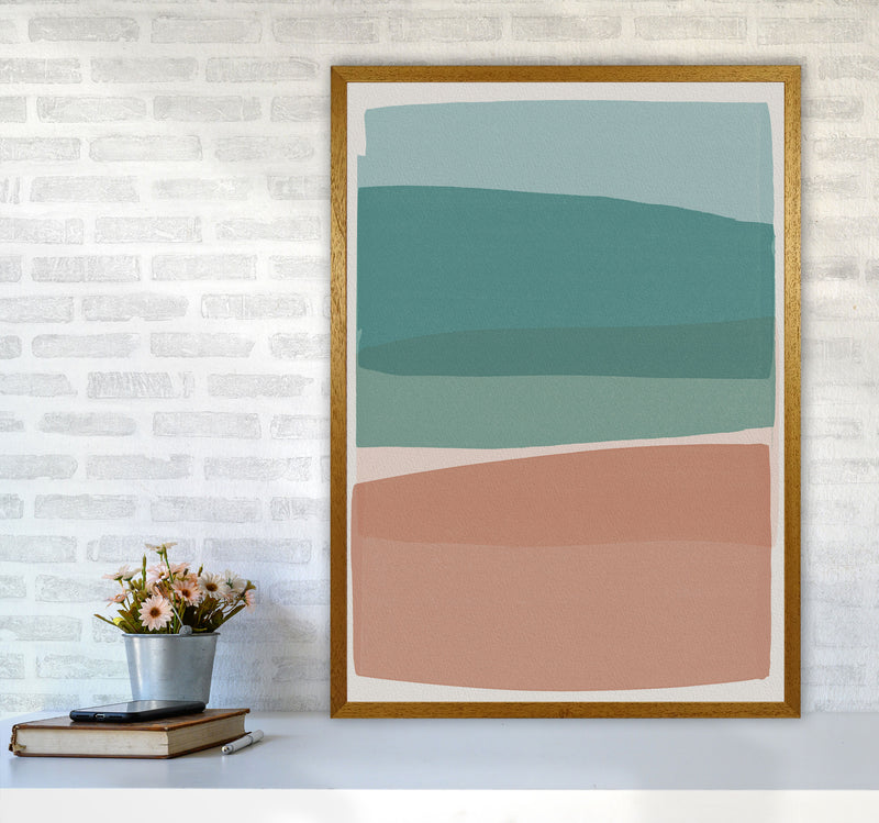 Modern Turquoise and Pink Abstract Art Print by Orara Studio A1 Print Only
