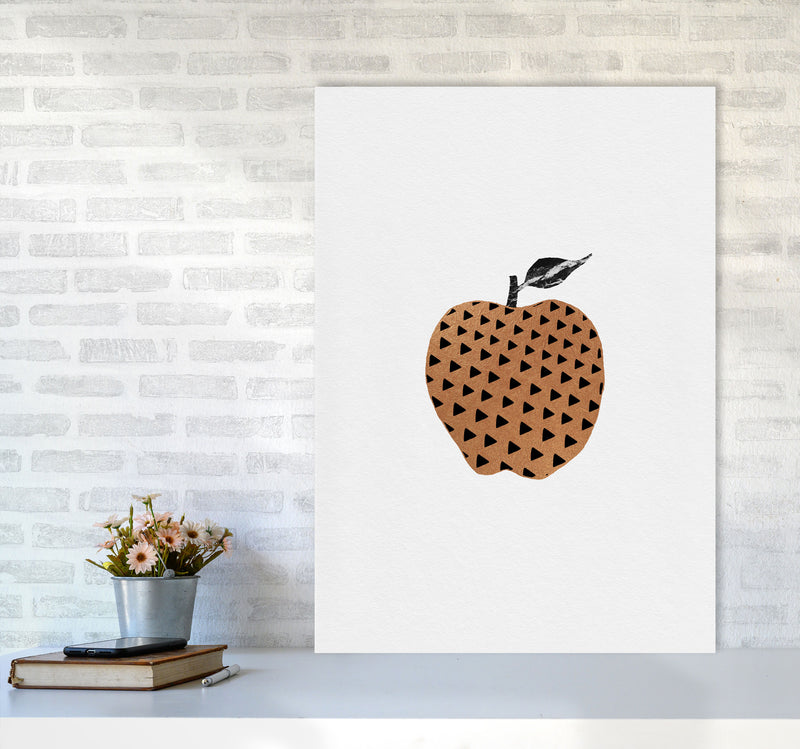 Apple Fruit Illustration Print By Orara Studio, Framed Kitchen Wall Art A1 Black Frame