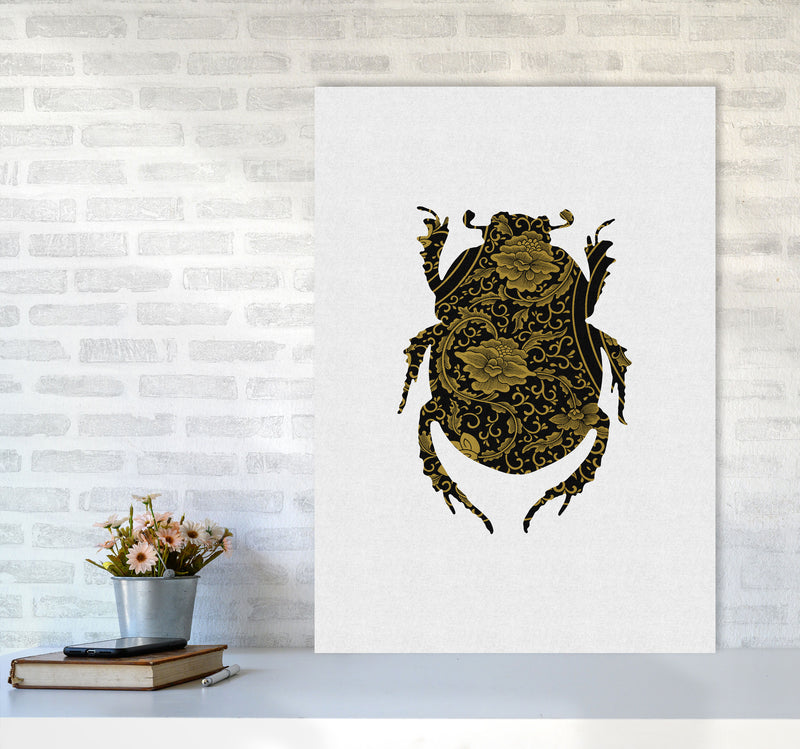 Black And Gold Beetle I Print By Orara Studio Animal Art Print A1 Black Frame