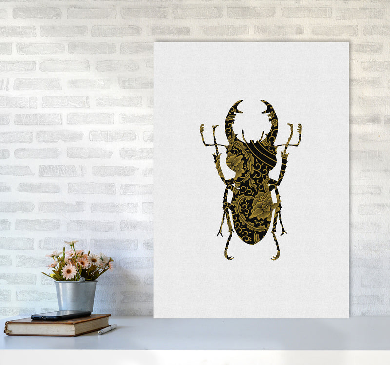 Black And Gold Beetle II Print By Orara Studio Animal Art Print A1 Black Frame