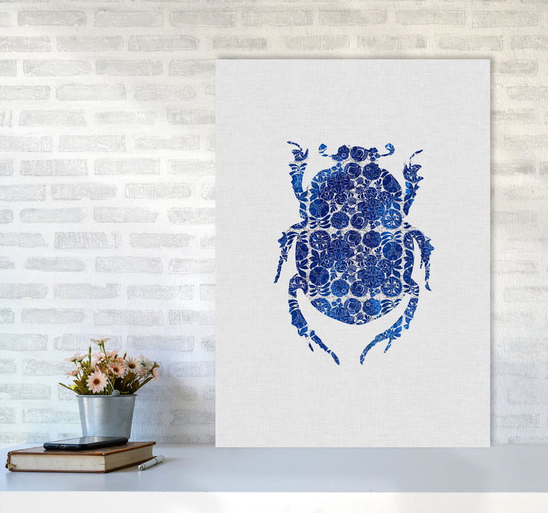 Blue Beetle I Print By Orara Studio Animal Art Print A1 Black Frame