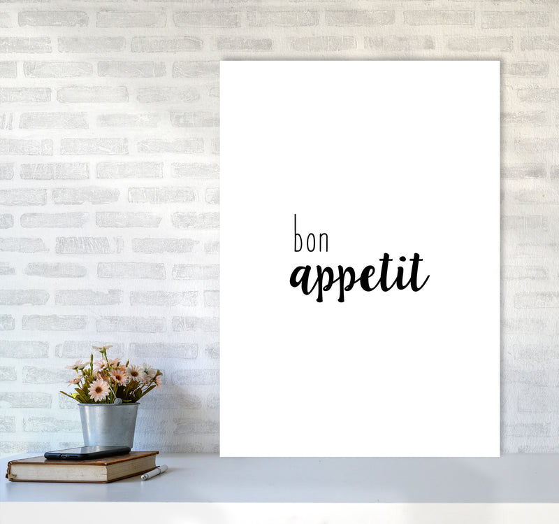 Bon Appetit Food Quote Print By Orara Studio, Framed Kitchen Wall Art A1 Black Frame