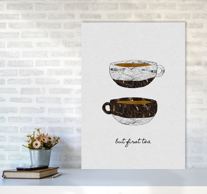 But First Tea Print By Orara Studio, Framed Kitchen Wall Art A1 Black Frame