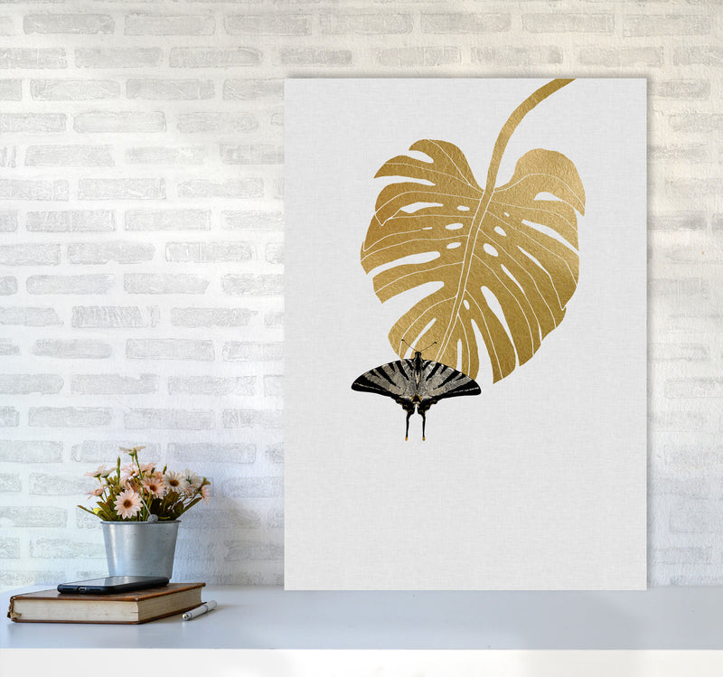 Butterfly & Monstera Leaf Print By Orara Studio A1 Black Frame